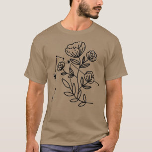 Camiseta Constelación de las flores de Rótulo Zodiac Aquari