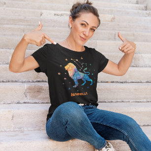Camiseta Constelación de Leo Zodiaco Acuarela Estrellas Gal