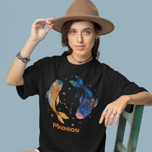 Camiseta Constelación de Piscis Zodiaco Acuarela Estrella G