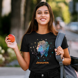 Camiseta Constelación de Virgo Zodiaco Acuarela Estrellas G