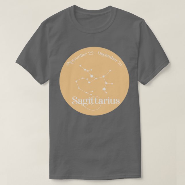 Camiseta Constelaciones naranja Sagittarius (Diseño del anverso)