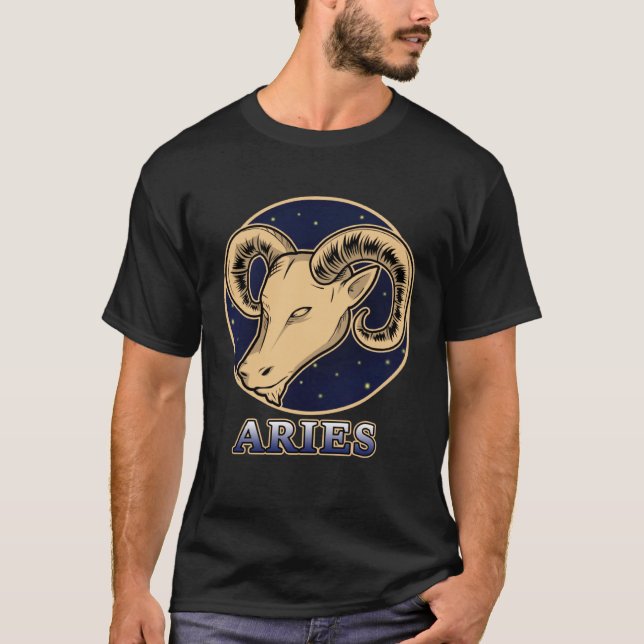 Camiseta Constellation Horoscope Ascendente Aries Zodiac Si (Anverso)