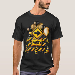Camiseta Construcción 1er cumpleaños con tema de globo