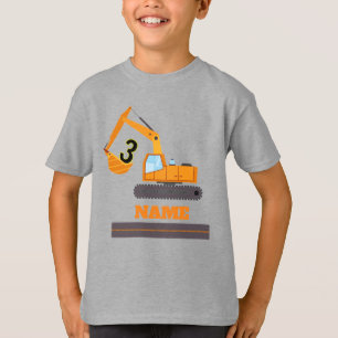 Camiseta construcción 3er cumpleaños - excavadora personali