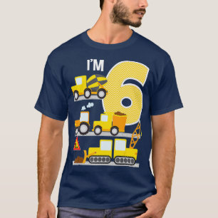 Camiseta Construcción 6.º Tractor de Camión de Cumpleañ