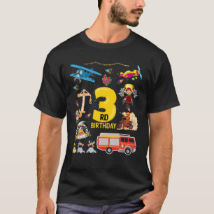 Camiseta Construcción De Autos De Carrera De Avión 3 Años T