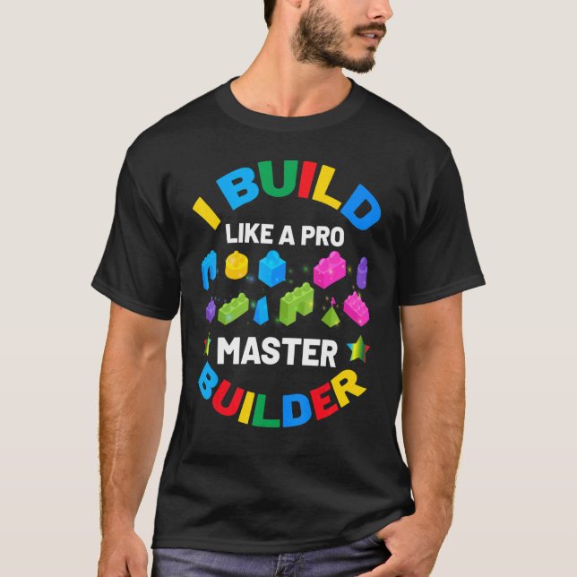 Camiseta Construcción de bloques de construcción de niños d (Anverso)