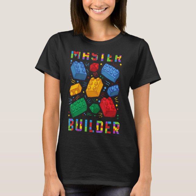 Camiseta Construcción de bloques de ladrillo Construcción d (Anverso)