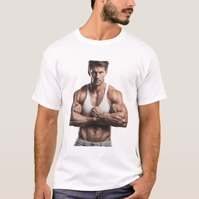 Camiseta Construcción de cuerpos, poder y confianza apuesto (Anverso)