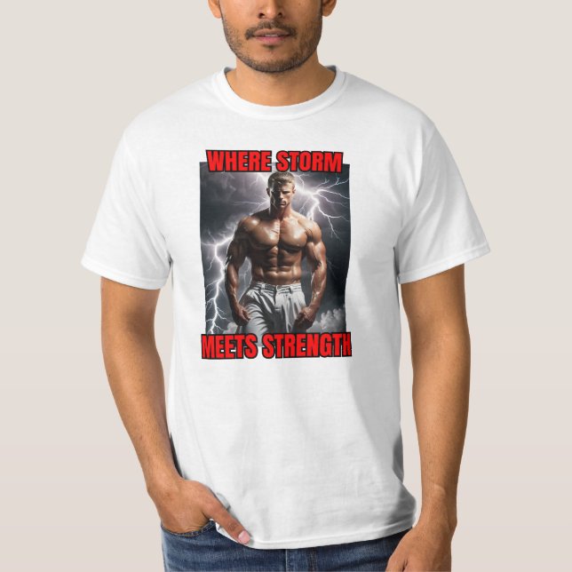 Camiseta Construcción de cuerpos y tormentas (Anverso)