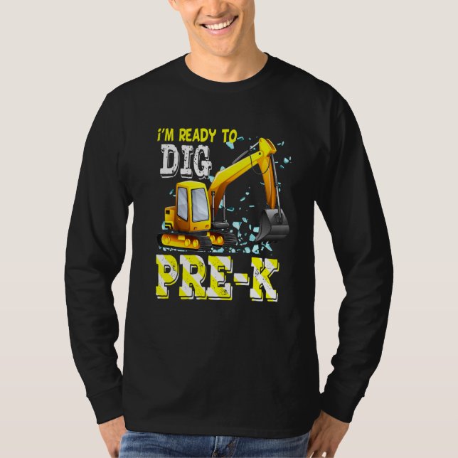 Camiseta Construcción De Excavador Previa K De Nuevo Al Equ (Anverso)
