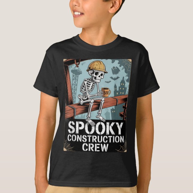 Camiseta Construcción de Halloween para los trabajadores de (Anverso)