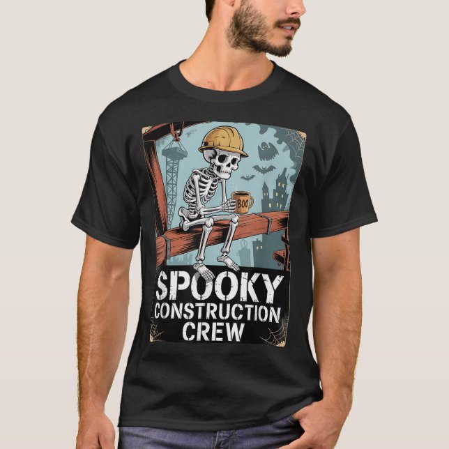 Camiseta Construcción de Halloween para los trabajadores de (Anverso)