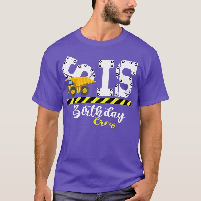 Camiseta Construcción de la tripulación de cumpleaños de la (Anverso)