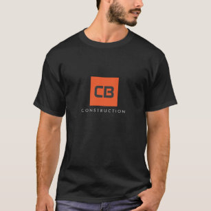 Camiseta Construcción de monograma cuadrado naranja, electr