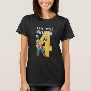 Camiseta Construcción de niños 4to cumpleaños Constructor d