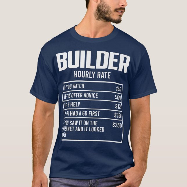 Camiseta Construcción de regalos divertidos por hora de Hen (Anverso)