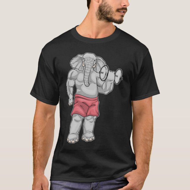 Camiseta Construcción del cuerpo del elefante Dumbbell (Anverso)