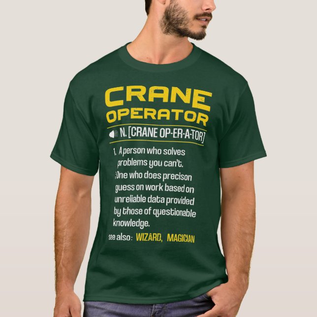 Camiseta Construcción divertida de la definición de operado (Anverso)