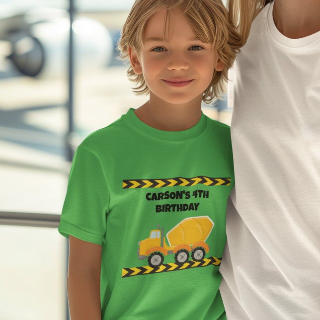 Camiseta Construcción Jugador de Cumpleaños Camión Verde Ni (Subido por el creador)