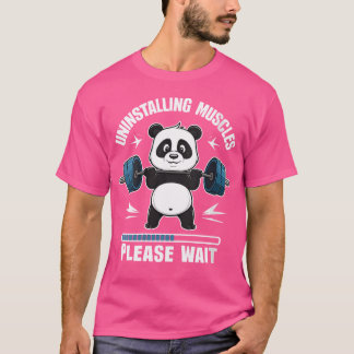 Camiseta Construcción muscular Gimnasio Panda Peso Levante