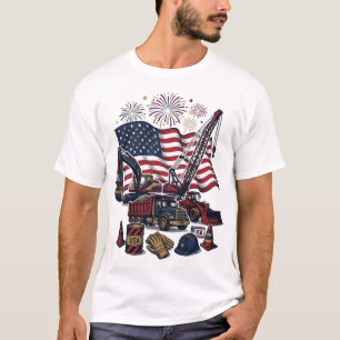 Camiseta Construcción Patriótica USA Vintage