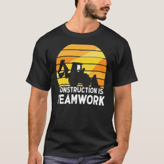 Camiseta Construcción: Sitio De Trabajadores En Equipo