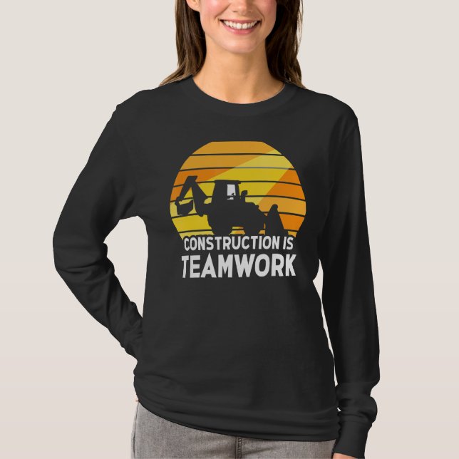 Camiseta Construcción: Sitio De Trabajadores En Equipo (Anverso)