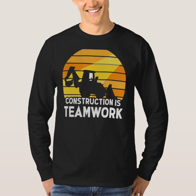 Camiseta Construcción: Sitio De Trabajadores En Equipo (Anverso)