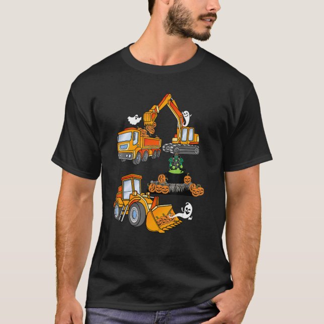 Camiseta Construcción Sitio Vehículo Halloween Spo (Anverso)
