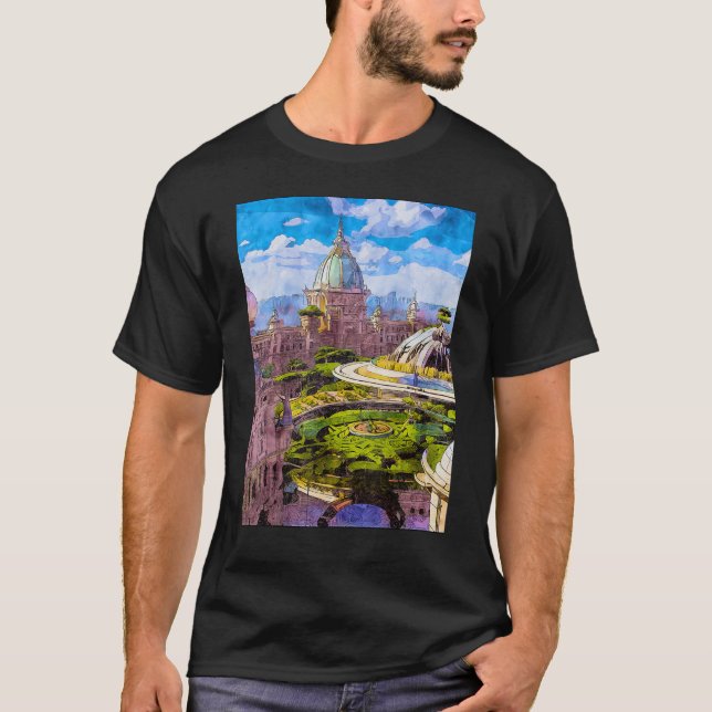 Camiseta Construcciones de arquitectura dibujadas a mano Pl (Anverso)
