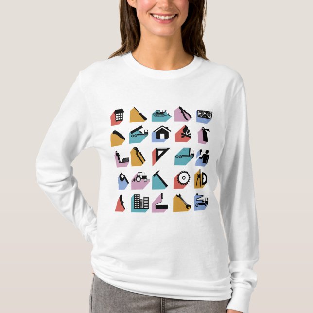 Camiseta Construction and DIY Home Improvement Icons (Anverso)