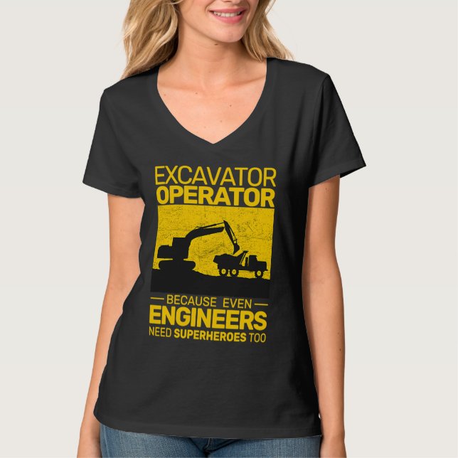 Camiseta construction equipment men kids heavy equipment op (Anverso)