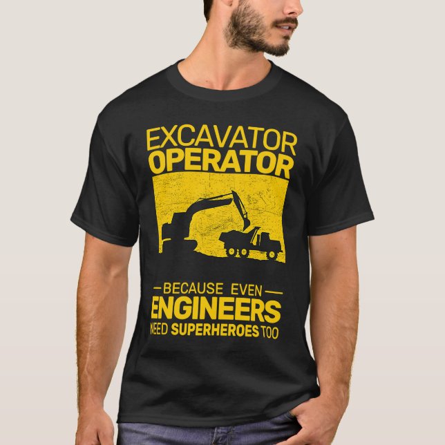 Camiseta construction equipment men kids heavy equipment op (Anverso)