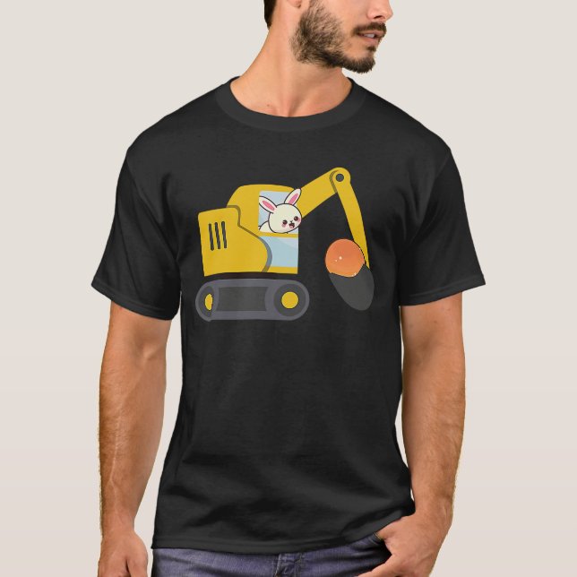 Camiseta Construction Excavator Truck Toy Kids easter bunny (Anverso)