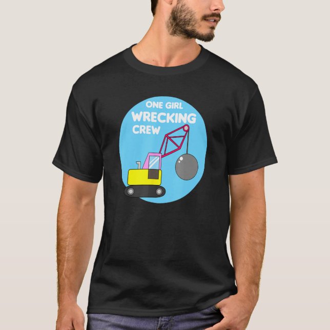 Camiseta Construction Girl Excavator Truck Building Site (Anverso)