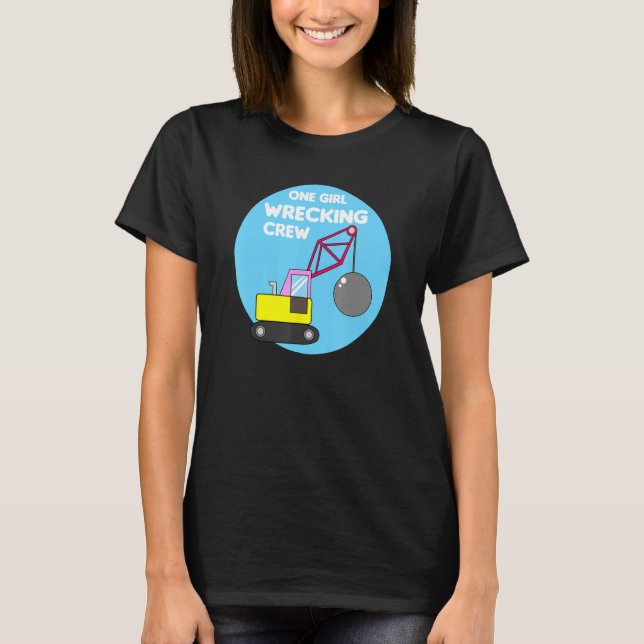Camiseta Construction Girl Excavator Truck Building Site (Anverso)