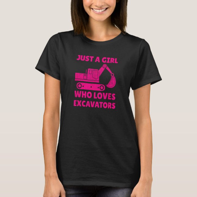 Camiseta Construction Girl Excavator Truck Building Site He (Anverso)