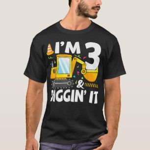 Camiseta Construction Truck 3rd Birthday Boy 3 Three Excava