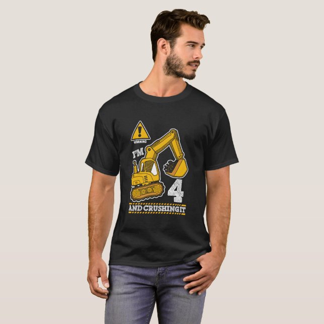 Camiseta Construction Truck 4Th 4 Digger Builder (Anverso completo)