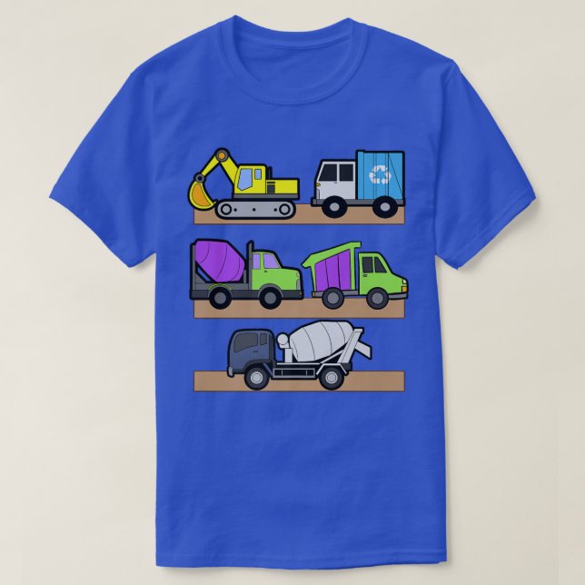 Camiseta Construction Truck Excavator Concrete Mixer Dump T (Diseño del anverso)