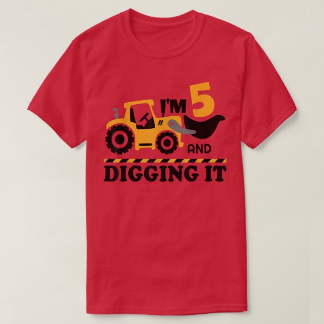 Camiseta Construction Truck It's My 5th Birthday 5 Years Ex (Diseño del anverso)