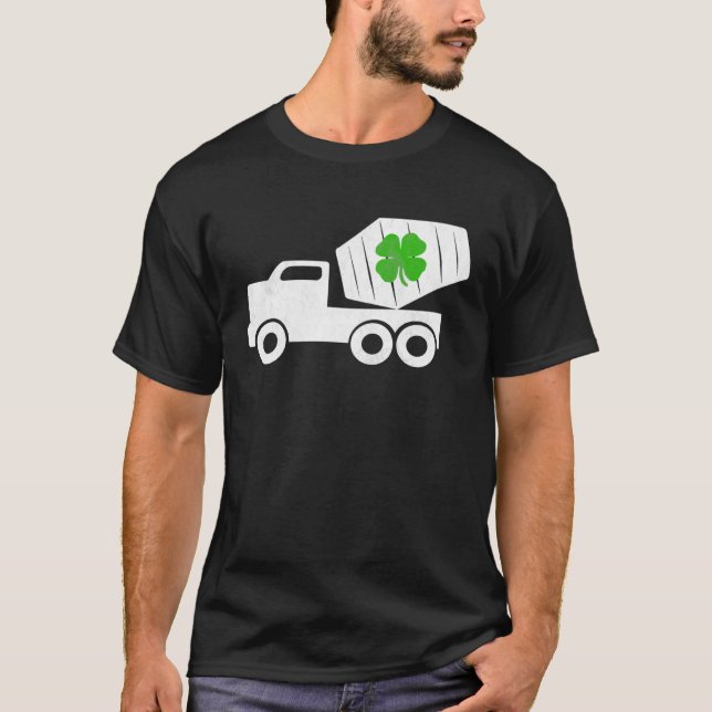 Camiseta Construction Truck St Patrick s Day Shamrock Kids (Anverso)