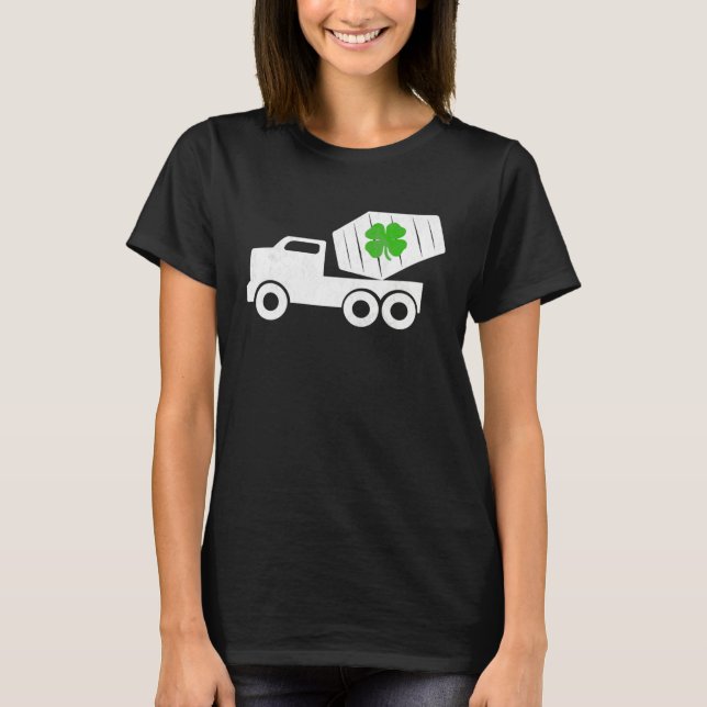 Camiseta Construction Truck St Patrick s Day Shamrock Kids (Anverso)