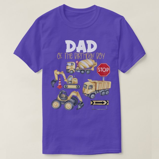 Camiseta Construction Trucks Birthday Party Dad Of The Birt (Diseño del anverso)