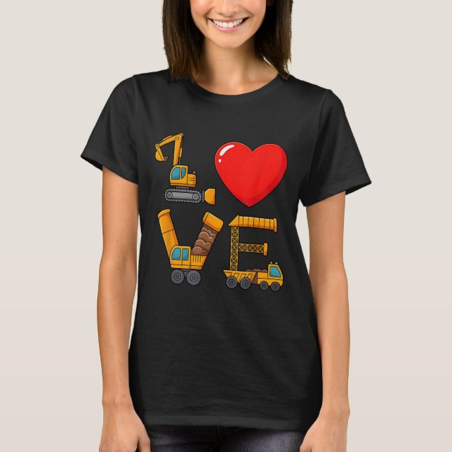 Camiseta Construction Valentine Love Spelled With Trucks Ex (Anverso)