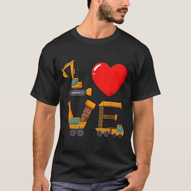 Camiseta Construction Valentine Love Spelled With Trucks Ex (Anverso)
