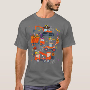 Camiseta Construction Vehicle Halloween Crane Truck Pumpkin