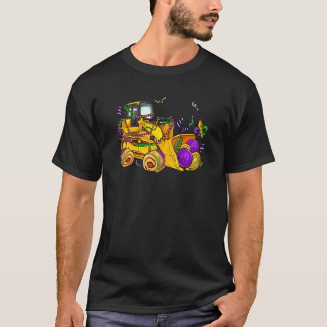 Camiseta Construction Vehicle Mardi Gras Toddlers Boys (Anverso)