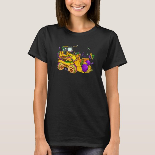 Camiseta Construction Vehicle Mardi Gras Toddlers Boys (Anverso)